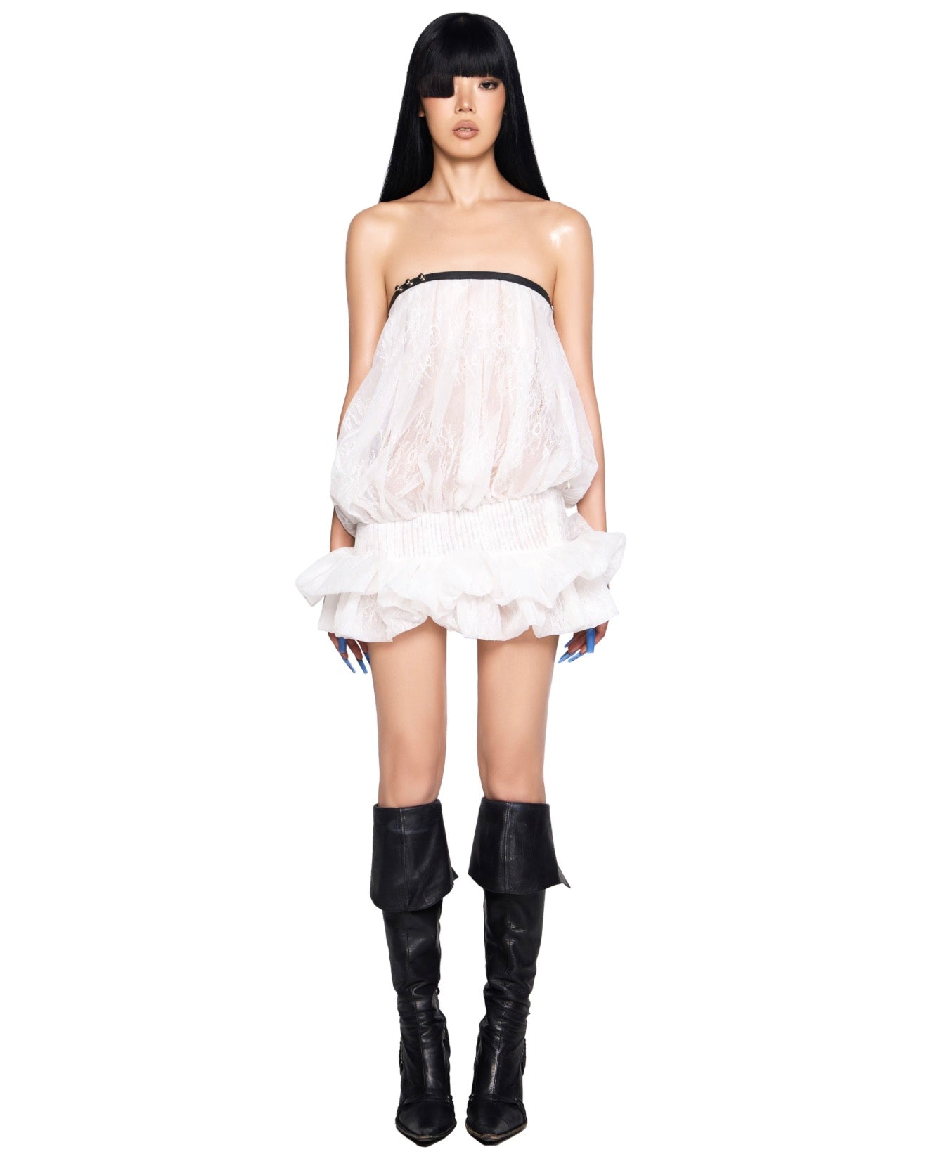 Lsoul Noir Lace Bubble Dress
